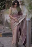 ATTRACTIVE TWILL NET SEQUENCE WITH JARI DORI EMBROIDERY WORK SAREE WITH UNSTITCHED BLOUSE LAVENDER