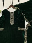 ATTRACTIVE VELVET SEQUENCE EMBROIDERY WORK TOP BOTTOM WITH DUPATTA FESTIVE WEAR WHOLESALE PRICE ETHNIC GARMENT (4)