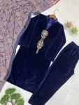 ATTRACTIVE VELVET SEQUENCE EMBROIDERY WORK TOP BOTTOM WITH DUPATTA FESTIVE WEAR WHOLESALE PRICE ETHNIC GARMENT (2)