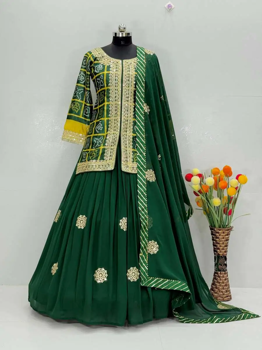 DESIGNER CHINON DIGITAL PRINT WITH EMBROIDERY CODING SEQUENCE WORK TOP LEHENGA WITH DUPATTA FESTIVE WEAR WHOLESALE PRICE ETHNIC GARMENT (10)
