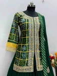 DESIGNER CHINON DIGITAL PRINT WITH EMBROIDERY CODING SEQUENCE WORK TOP LEHENGA WITH DUPATTA FESTIVE WEAR WHOLESALE PRICE ETHNIC GARMENT (5)