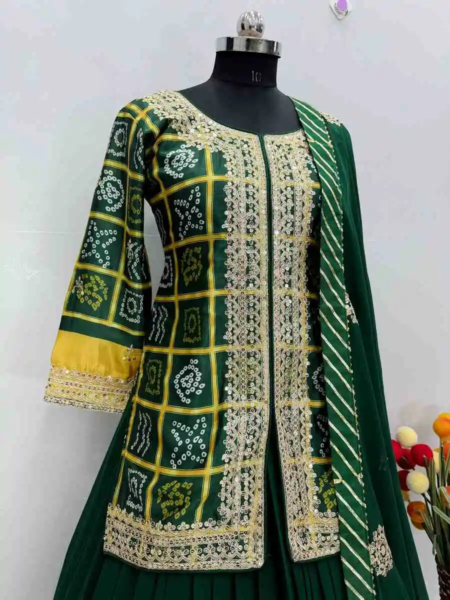 DESIGNER CHINON DIGITAL PRINT WITH EMBROIDERY CODING SEQUENCE WORK TOP LEHENGA WITH DUPATTA FESTIVE WEAR WHOLESALE PRICE ETHNIC GARMENT (11)