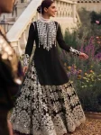 DESIGNER CHINON EMBROIDERY 7 MM SEQUENCE WORK TOP LEHENGA WITH DUPATTA BLACK