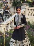 DESIGNER CHINON EMBROIDERY 7 MM SEQUENCE WORK TOP LEHENGA WITH DUPATTA WEDDING WEAR WHOLESALE PRICE THNIC GARMENT (2)