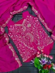 DESIGNER CHINON EMBROIDERY WORK KOTI SKIRT AND DUPATTA PARTY WEAR WHOLESALE PRICE ETHNIC GARMENT (3)