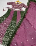 DESIGNER CHINON SEQUENCE EMBROIDERY WORK LEHENGA CHOLI WITH DUPATTA WEDDING WEAR WHOLESALE PRICE ETHNIC GARMENT (2)