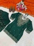 DESIGNER CHINON SILK EMBROIDERY SEQUENCE WORK TOP PATIYALA WITH DUPATTA FESTIVE WEAR WHOLESALE PRICE ETHNIC GARMENT (2)