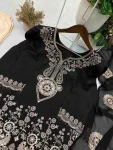 DESIGNER FRENCH CREPE SEQUENCE EMBROIDERY WORK TOP SHARARA WITH DUPATTA FESTIVE WEAR WHOLESALE PRICE ETHNIC GARMENT (2)