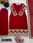 DESIGNER GEORGETTE CHAIN SEQUENCE WORK WITH MOTI WORK TOP PALAZZO WITH DUPATTA WEDDING WEAR WHOLESALE PRICE ETHNIC GARMENT (2)
