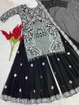 DESIGNER GEORGETTE EMBROIDERY STONE HAND WORK TOP PALAZZO WITH DUPATTA FESTIVE WEAR WHOLESALE PRICE ETHNIC GARMENT (2)