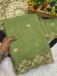 DESIGNER GEORGETTE FLORAL DESIGN ZARI EMBROIDERY BORDER WITH STONE WORK AND ZARI BUTTI WORK SAREE WITH UNSTITCHED BLOUSE WEDDING WEAR WHOLESALE PRICE ETHNIC GARMENT (27).webp