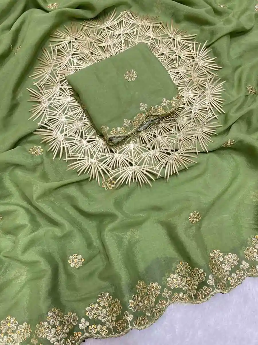 DESIGNER GEORGETTE FLORAL DESIGN ZARI EMBROIDERY BORDER WITH STONE WORK AND ZARI BUTTI WORK SAREE WITH UNSTITCHED BLOUSE WEDDING WEAR WHOLESALE PRICE ETHNIC GARMENT (35).jpg.webp