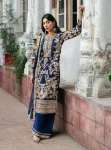 DESIGNER GEORGETTE SEQUENCE, THREAD & ZARI EMBROIDERY WORK TOP PALAZZO WITH DUPATTA  NAVY BLUE