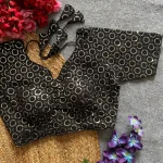 DESIGNER GEORGETTE SEQUENCE WORK STITCHED BLOUSE BLACK