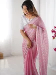 DESIGNER JIMMY CHOO CHIFFON SILK SEQUENCE WORK AND PALLU CUT WORK AND ARC CUT BORDER WORK SAREE WITH UNSTITCHED BLOUSE WWDDING WEAR WHOLESALE PRICE ETHNIC GARMENT (5).webp