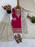 DESIGNER JIMMY CHOO SILK EMBROIDERY CODING DORI-SEQUENCE WORK WITH RIVET MOTI WORK TOP SHARARA WITH DUPATTA WEDDING WEAR WHOLESALE PRICE ETHNIC GARMENT (2).webp