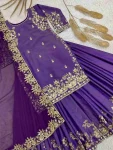 DESIGNER ROMAN SILK EMBROIDERY SEQUENCE WORK TOP PALAZZO WITH DUPATTA FESTIVE WEAR WHOLESALE PRICE ETHNIC GARMENT (4)