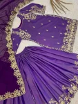 DESIGNER ROMAN SILK EMBROIDERY SEQUENCE WORK TOP PALAZZO WITH DUPATTA FESTIVE WEAR WHOLESALE PRICE ETHNIC GARMENT (4)