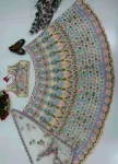 DESIGNER SOFT NET EMBROIDERY CHAIN STITCHED WITH REAL MIRROR HAND WORK LEHENGA CHOLI WITH DUPATTA RECEPTION WEAR WHOLESALE PRICE ETHNIC GARMENT (3)