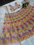DESIGNER SOFT NET EMBROIDERY SEQUENCE WORK LEHENGA CHOLI WITH DUPATTA WEDDING WEAR WHOLESALE PRICE ETHNIC GARMENT (2)