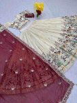 DESIGNER TISSUE SILK THREAD AND SEQUENCE WORK LEHENGA CHOLI WITH DUPATTA WEDDING WEAR WHOLESALE PRICE ETHNIC GARMENT (4)