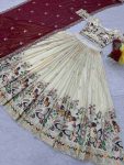 DESIGNER TISSUE SILK THREAD AND SEQUENCE WORK LEHENGA CHOLI WITH DUPATTA WEDDING WEAR WHOLESALE PRICE ETHNIC GARMENT (4)
