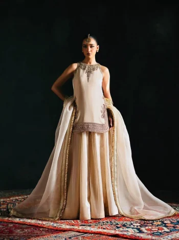 DESIGNER VELVET EMBROIDERY CHAIN SEQUENCE WORK TOP PALAZZO WITH DUPATTA OFF WHITE