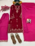 DESIGNER VELVET SEQUENCE & ZARI EMBROIDERY WORK TOP PALAZZO WITH DUPATTA WEDDING WEAR WHOLESALE PRICE ETHNIC GARMENT (2)