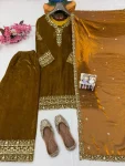 DESIGNER VELVET SEQUENCE & ZARI EMBROIDERY WORK TOP PALAZZO WITH DUPATTA WEDDING WEAR WHOLESALE PRICE ETHNIC GARMENT (17)