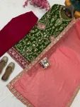 DESIGNER VELVET SEQUENCE & ZARI EMBROIDERY WORK TOP PALAZZO WITH DUPATTA WEDDING WEAR WHOLESALE PRICE ETHNIC GARMENT (2)
