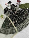 DESIGNER VELVET THREAD WITH SEQUENCE WORK GOWN BOTTOM WITH DUPATTA FESTIVE WEAR WHOLESLAE PRICE ETHNIC GARMENT (7)