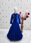 DESIGNER VISCOSE VELVET EMBROIDERY SEQUENCE WORK KID’S GOWN PARTY WEAR WHOLESALE PRICE ETHNIC GARMENT (2)