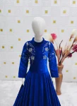 DESIGNER VISCOSE VELVET EMBROIDERY SEQUENCE WORK KID’S GOWN PARTY WEAR WHOLESALE PRICE ETHNIC GARMENT (2)