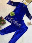 FANCY 9000 VELVET EMBROIDERY WORK CO-ORD SET PARTY WEAR WHOLESALE PRICE ETHNIC GARMENT (2)