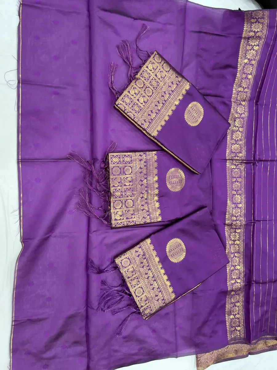 FANCY BANARASI SILK RICH PALLU & JACQUARD WORK SAREE WITH UNSTITCHED BLOUSE FESTIVE WEAR WHOLESALE PRICE ETHNIC GARMENT (4)