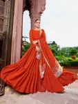 FANCY BLOOMING WITH 3 LAYER HUGE FLAIR GOWN WITH DUPATTA ORANGE