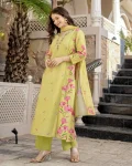 FANCY CHANDERI JACQUARD BUTTI WITH HEAVY SEQUENCE EMBROIDERY WORK TOP BOTTOM WITH DUPATTA OFFIVE WEAR WHOLESALE PRICE ETHNIC GARMENT (6)