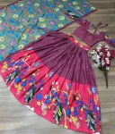 FANCY CHENT CREPE KALAMKARI PRINT WORK LEHENGA CHOLI WITH DUPATTA FESTIVE WEAR WHOLESALE PRICE ETEHNIC GARMENT (2)