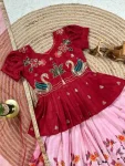 FANCY CHINON EMBROIDERY SEQUENCE WORK KID’S TOP LEHENGA WITH DUPATTA WEDDING WEAR WHOLESALE PRICE ETHNIC GARMENT (3)