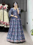 FANCY CHINON FLORAL PRINTED WORK GOWN WITH DUPATTA FESTIVE WEAR WHOLESALE PRICE ETHNIC GARMENT (3)
