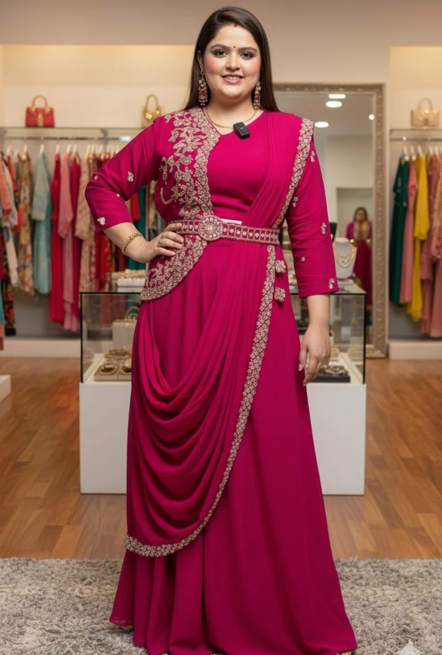 FANCY CHINON MULTI-THREAD EMBROIDERY + SEQUENCE WORK BLOUSE WITH LEHENGA SAREE PARTY WEAR WHOLESALE PRICE ETHNIC GARMENT (3)
