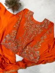 FANCY CHINON REAL MIRROR AND EMBROIDERY WORK LEHENGA SAREE WITH BLOUSE PARTY WEAR WHOLESALE PRICE ETHNIC GARMENT (5)
