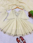 FANCY COSMOS GOLD ZARI SILK REAL MIRROR WORK LACE BORDER WORK TOP PALAZZO WITH DUPATTA WEDDING WEAR WHOLESALE PRICE ETHNIC GARMENT (9)