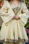 FANCY COSMOS GOLD ZARI SILK REAL MIRROR WORK LACE BORDER WORK TOP PALAZZO WITH DUPATTA WEDDING WEAR WHOLESALE PRICE ETHNIC GARMENT (9)