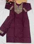 FANCY COTTON EMBROIDERY WORK TOP BOTTOM SET DAILY WEAR WHOLESALE PRICE ETHNIC GARMENT (3)
