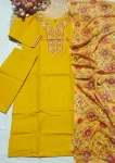 FANCY COTTON EMBROIDERY WORK TOP BOTTOM WITH DUPATTA FESTIVE WEAR WHOLESALE PRICE ETHNIC GARMENT (4)