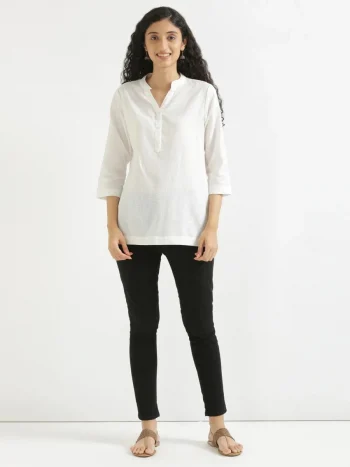 FANCY COTTON PLAIN TOP WHITE