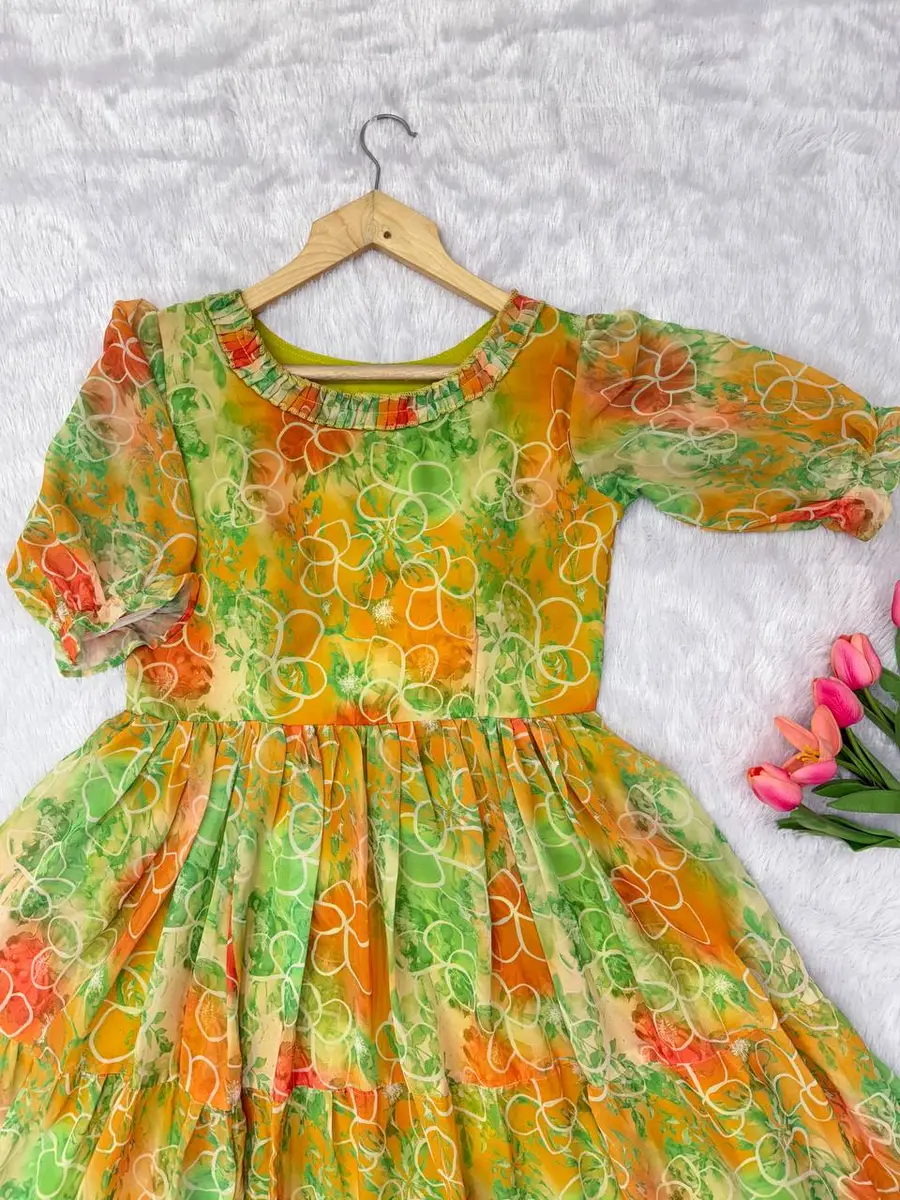 FANCY GEORGETTE DIGITAL PRINT WORK ONE PIECE DRESS CASUAL WEAR WHOLESALE PRICE ETHNIC GARMENT (12)