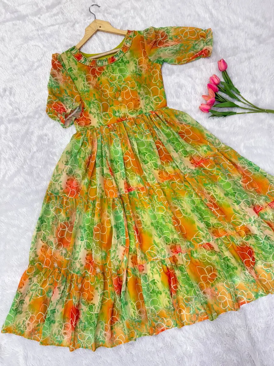 FANCY GEORGETTE DIGITAL PRINT WORK ONE PIECE DRESS CASUAL WEAR WHOLESALE PRICE ETHNIC GARMENT (13)