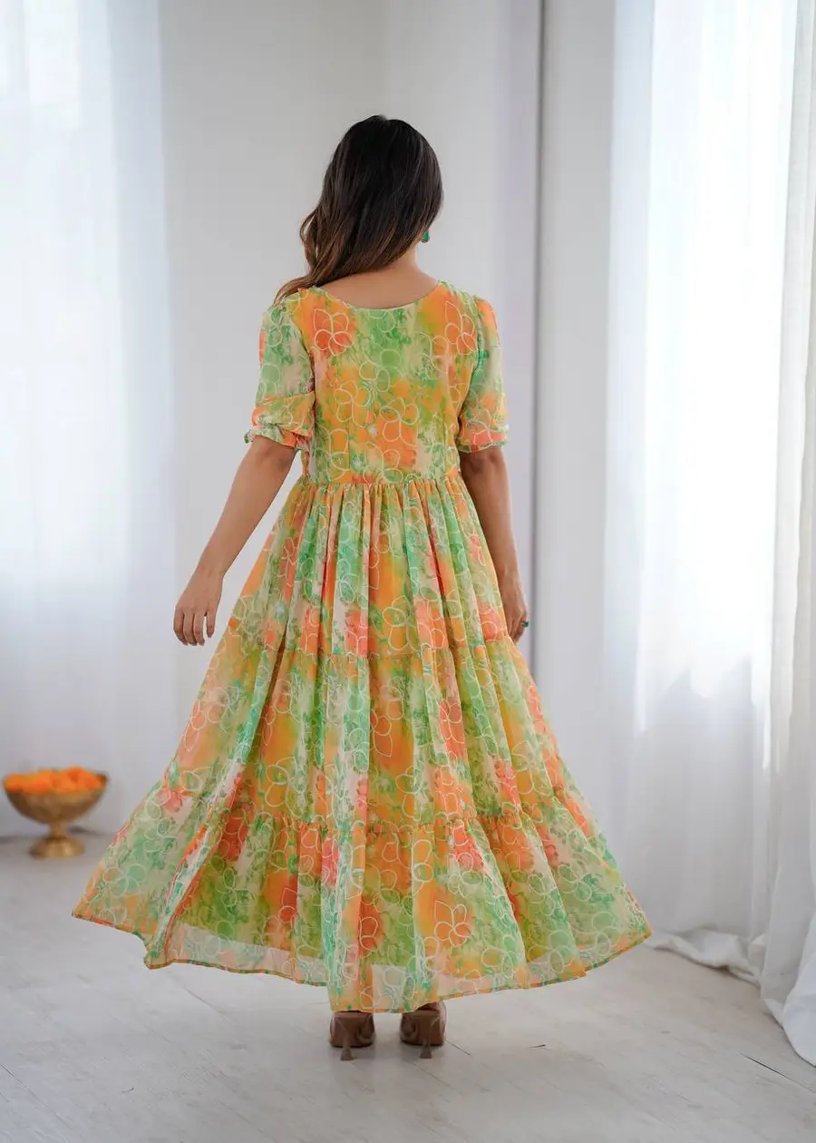 FANCY GEORGETTE DIGITAL PRINT WORK ONE PIECE DRESS CASUAL WEAR WHOLESALE PRICE ETHNIC GARMENT (3)